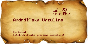 Andráska Urzulina névjegykártya